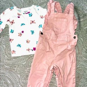 Carter’s overalls and long sleeve shirt set